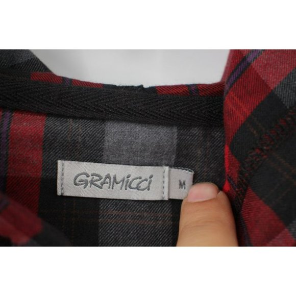 NWT Gramicci Men's Size M Wool Blend Burner Flannel Hoodie Fiery Red plaid check - Picture 4 of 9